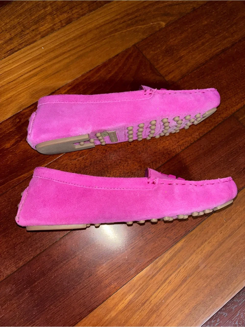 Tory Burch Hot Pink Suede Driving Loafers